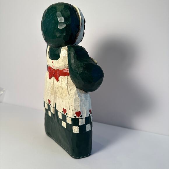 Vintage Eddie Walker Thanksgiving Woman Figurine Harvest Folk Art Resin Basket - Picture 4 of 11